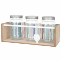 Etagère en peuplier et métal 3 bocaux en verre Maisons du Monde