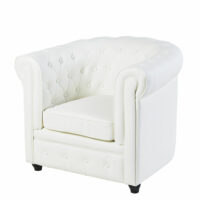 Fauteuil club capitonné blanc Chesterfield Maisons du Monde