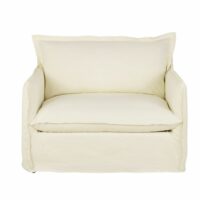 Fauteuil convertible en lin ivoire effet vieilli Barcelone Maisons du Monde