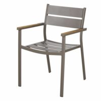 Fauteuil de jardin en aluminium taupe et teck massif Guam Maisons du Monde
