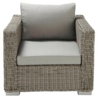 Fauteuil de jardin en résine tressée grise Cape Town Maisons du Monde