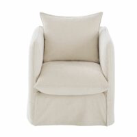 Fauteuil en velours flammé crème Louvre Maisons du Monde