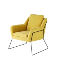 Fauteuil en velours jaune moutarde Jasper Maisons du Monde