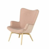 Fauteuil style scandinave en velours rose clair Iceberg Maisons du Monde