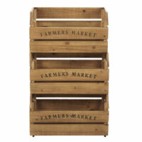 Fruitier 3 caisses en sapin imprimé noir Maisons du Monde