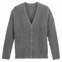 Gilet col V boutonné en grosse maille Noir LA REDOUTE COLLECTIONS