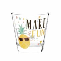 Gobelet en verre imprimé ananas et motifs étoiles multicolores Maisons du Monde