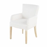 Housse de fauteuil en lin blanc Maisons du Monde