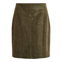 Jupe droite imitation cuir Kaki Vila