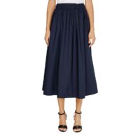 Jupe évasée unie mi-longue Bleu Marine Tommy Hilfiger