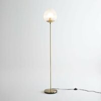 Lampadaire laiton et verre strié