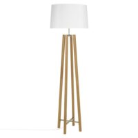 Lampadaire trépied en chêne et abat-jour blanc H160 Maisons du Monde