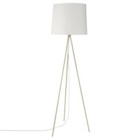 Lampadaire trépied en métal doré abat-jour en coton blanc Maisons du Monde