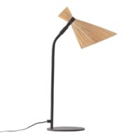 Lampe à poser métal et raphia