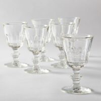 Lot 6 verres à vin côtelés