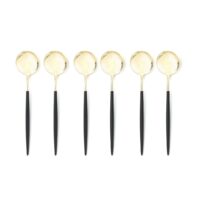Lot de 6 cuillères à soupe inox champagne Barbule Noir