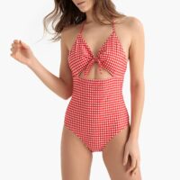 Maillot de bain 1 pièce triangle à carreaux Carreaux Vichy LA REDOUTE COLLECTIONS