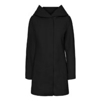 Manteau mi-long à capuche ample Noir;Rose Vero Moda