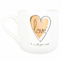 Mug en porcelaine blanche imprimé cur doré Maisons du Monde