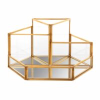 Organisateur bureau géométrique en verre et métal doré Maisons du Monde