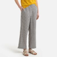 Pantalon imprimé en lin DICKSON Rayé Marron Harris wilson