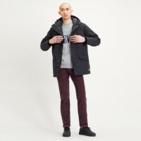 Parka mi-longue à capuche Woodside Utility Noir - Vert Kaki Levi's