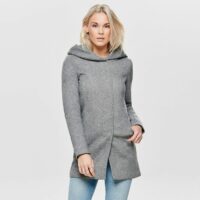 Parka mi-longue peau de pêche Marron Mocha Mousse;Noir;Vert Lichen;Noir Black;Gris Foncé Chiné;Beige-Etherea;Gris-Light Grey Melange;Gris Clair Only