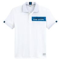 Polo droit maille piquée Thiam Bleu Klein - Gris Chiné - Blanc KAPORAL
