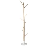 Porte-manteau tronc d'arbre en eucalyptus et métal blanc Maisons du Monde