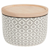 Pot en faïence à motifs noirs et blancs Maisons du Monde