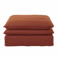 Pouf de canapé en lin terracotta Pompei Maisons du Monde