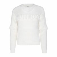 Pull col rond à franges Dina Ecru Pepe Jeans