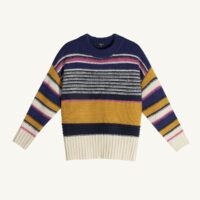 Pull col rond en grosse maille rayée Rayé Multicolore FRNCH