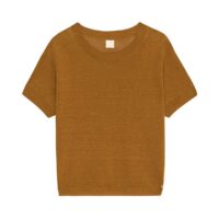 Pull en lin col rond en fine maille BORIS Ocre;Rouille Des Petits Hauts
