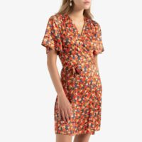 Robe courte portefeuille manches courtes imprimée Imprimé Floral LA REDOUTE COLLECTIONS