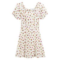 Robe évasée courte imprimée