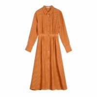 Robe mi-longue à manches longues ADELICIA Ocre FRNCH