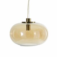 Suspension en verre teinté ambré et métal doré Maisons du Monde