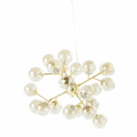 Suspension multi-globes en verre ambré et métal doré Maisons du Monde