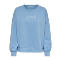 Sweat col rond à message Vert Grisé;Bleu Lavande;Rose Blush Only