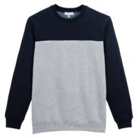 Sweat col rond tricolore Gris Chiné/Bleu Marine LA REDOUTE COLLECTIONS