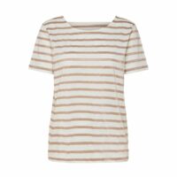 T-shirt col V rayé manches courtes ouverture dos Noir Only