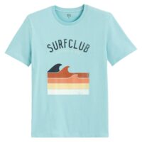 T-shirt col rond manches courtes imprimé Bleu/Turquoise LA REDOUTE COLLECTIONS