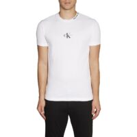 T-shirt col v coupe slim stretch Essential Blanc - Noir Calvin Klein Jeans