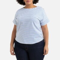 T-shirt rayé col bateau Jaune Rayé Blanc LA REDOUTE COLLECTIONS PLUS