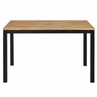 Table de jardin en acacia massif et métal noir 4/6 personnes L120 Oural Maisons du Monde