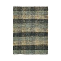 Tapis à carreaux en jute Marley Noir