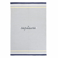 Tapis en coton écru motifs à rayures bleues 120x180 Maisons du Monde