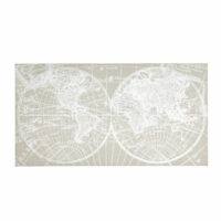 Toile beige imprimé carte du monde blanche 150x80 Maisons du Monde