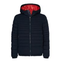 Veste zippée matelassée à capuche Bleu Marine Tommy Hilfiger